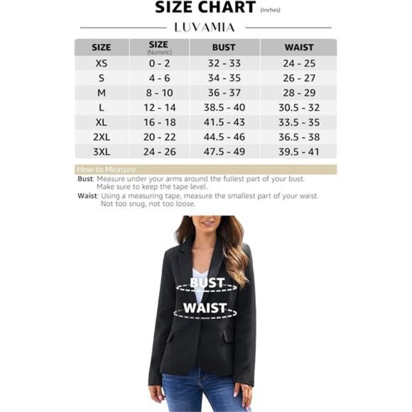 Women's Long Sleeve Notch Lapel Blazer: Formal Button-Down Jacket with Pockets - Picture 3 of 7